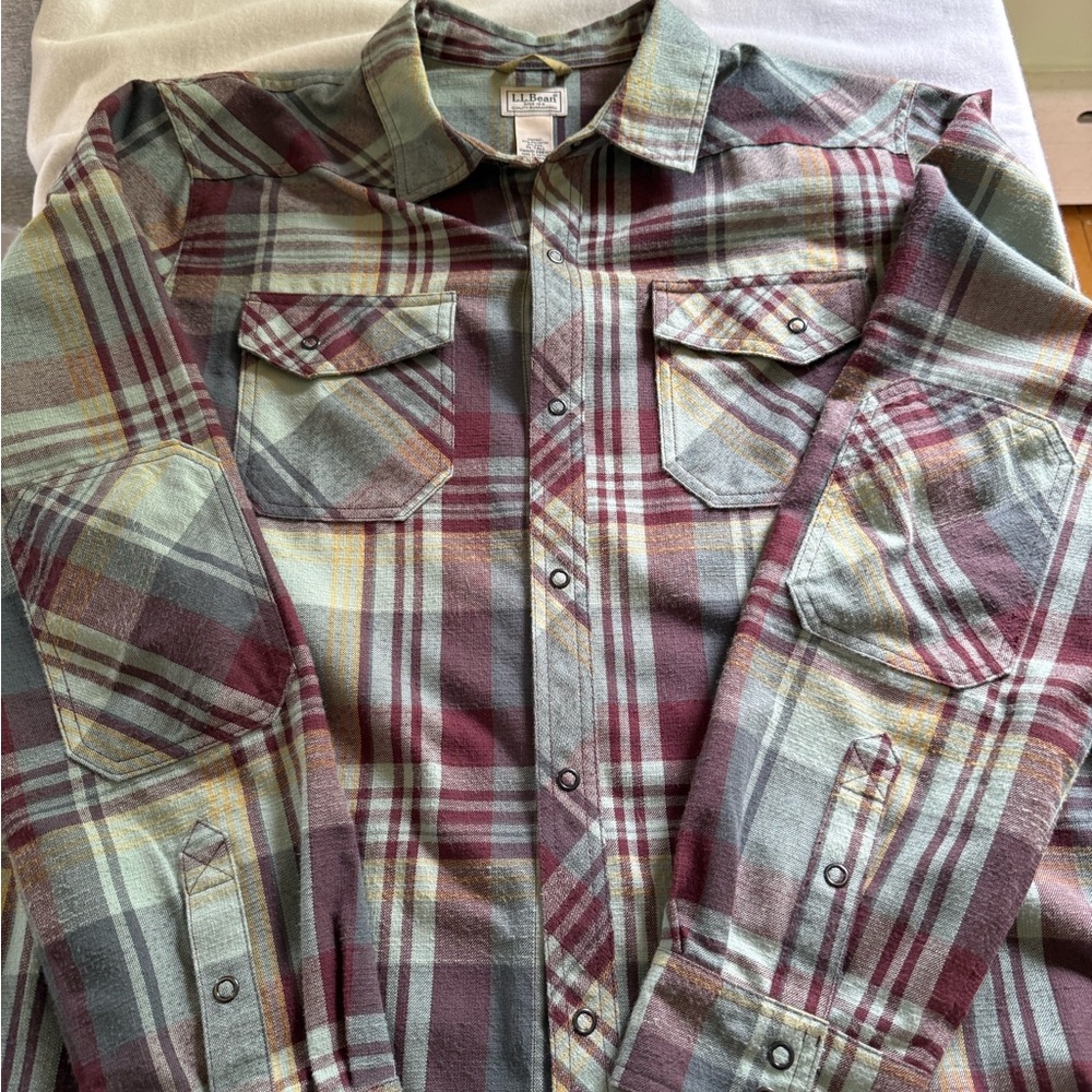L.L. Bean Multicolor Plaid Button Down Shirt